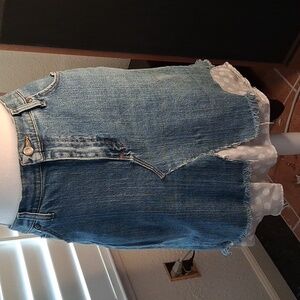 💙👖Vintage Riders Relaxed Blue Denim Cotton Mini Skirt W/Custom Accents Sz 16P